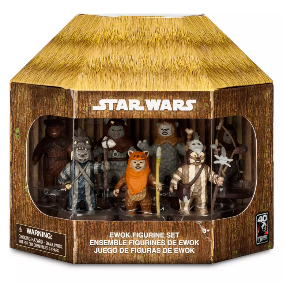 STAR WARS EWOK FIGURINE SET RETURN OF THE JEDI 40TH ANNIVERSARY